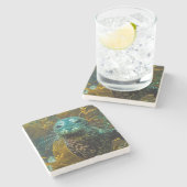 Ein neugieriger Hafen-Siegel-Kelp-Wald | Santa Steinuntersetzer (Seitenansicht)