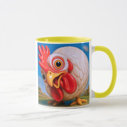 Ein neugieriges Huhn Tasse (Rechts)