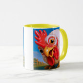 Ein neugieriges Huhn Tasse (VorderseiteRechts)