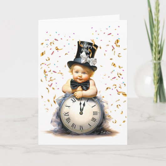 Ein Neujahr beginnt Karte (Vorderseite)