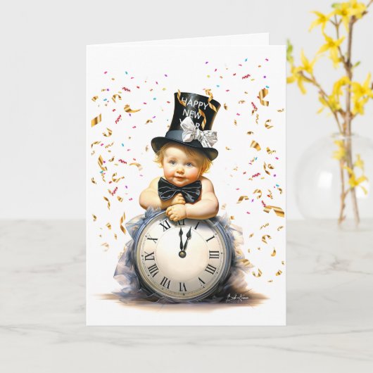 Ein Neujahr beginnt Karte (Gelbe Blume)