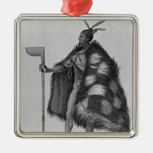 Ein Neuseeland-Krieger Silbernes Ornament (Vorne)