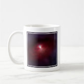 Ein Neutronenstern mit einer Scheibe warmen Staubs Kaffeetasse (Links)