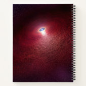 Ein Neutronenstern mit einer Scheibe warmen Staubs Notizblock (Rückseite)