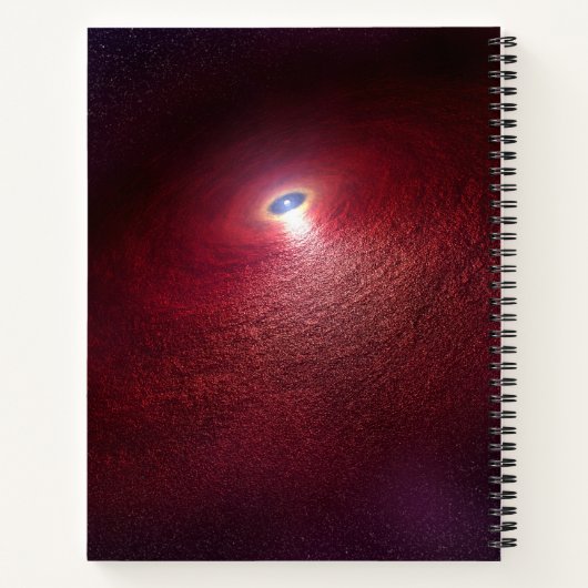 Ein Neutronenstern mit einer Scheibe warmen Staubs Notizblock (Rückseite)