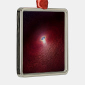 Ein Neutronenstern mit einer Scheibe warmen Staubs Ornament Aus Metall (Rechts)