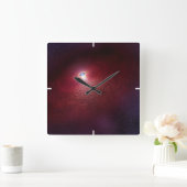 Ein Neutronenstern mit einer Scheibe warmen Staubs Quadratische Wanduhr (Zuhause)