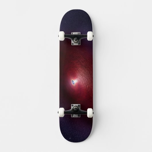Ein Neutronenstern mit einer Scheibe warmen Staubs Skateboard (Vorderseite)