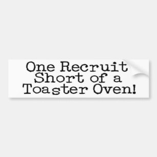 Ein Neuzugang kurz von einem Toaster-Ofen Autoaufkleber