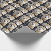 Ein niedlich flauschiges Alpaca-Gesicht Geschenkpapier (Ecke)