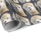 Ein niedlich flauschiges Alpaca-Gesicht Geschenkpapier (Rolleneckpunkt)