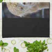 Ein niedlich flauschiges Alpaca-Gesicht Geschirrtuch (Gefaltet)