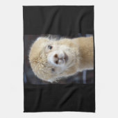 Ein niedlich flauschiges Alpaca-Gesicht Geschirrtuch (Vertikal)