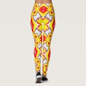 Ein niedlich-gelbes Weiß "Ratti_Creative_Arts" Leggings (Rückseite)