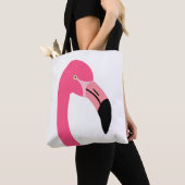 Ein niedlich rosa Flamingo abgeschieden Tasche (Von Nahem)