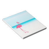 Ein niedlich rosa Flamingo am Strand Notizblock (angewinkelt)