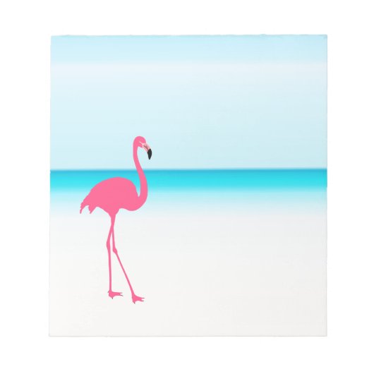 Ein niedlich rosa Flamingo am Strand Notizblock (Vorderseite)