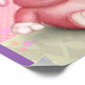 Ein Niedlich rosa Sonnenschein mit Herz und Foliag Poster (Ecke)