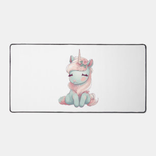 Ein niedlich schönes, stolzes Einhorn Schreibtischunterlage