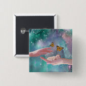 Ein niedlicher Baby in der Hand Button (Vorne & Hinten)