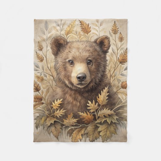 Ein Niedlicher Bär im Wald Fleecedecke (Vorderseite)