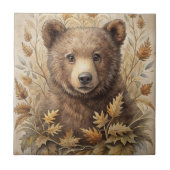 Ein Niedlicher Bär im Wald Fliese (Vorderseite)