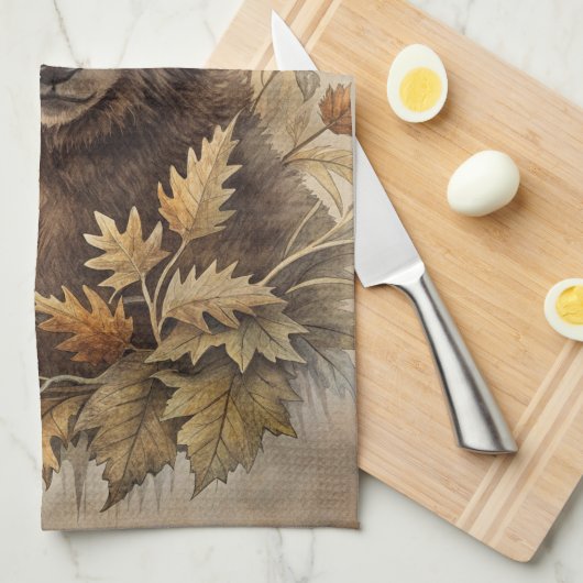 Ein Niedlicher Bär im Wald Geschirrtuch (Viertel Falte)