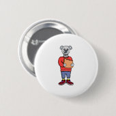 Ein Niedlicher Bär isst Brot Button (Vorne & Hinten)