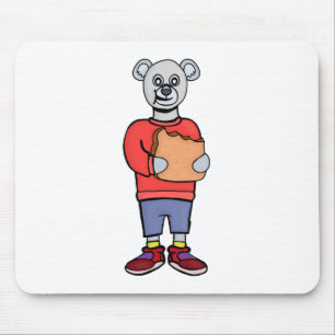 Ein Niedlicher Bär isst Brot Mousepad