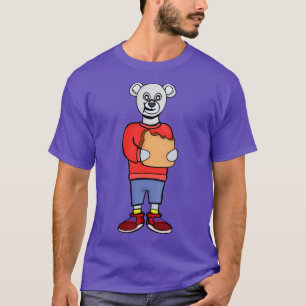 Ein Niedlicher Bär isst Brot T-Shirt