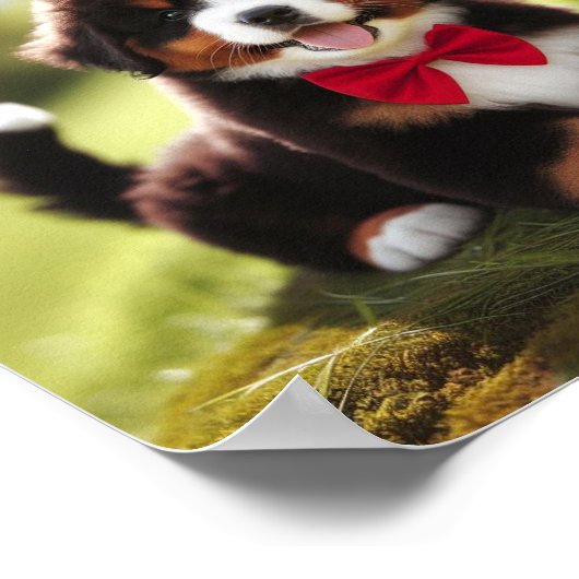 Ein niedlicher Berner Welpe Poster (Ecke)