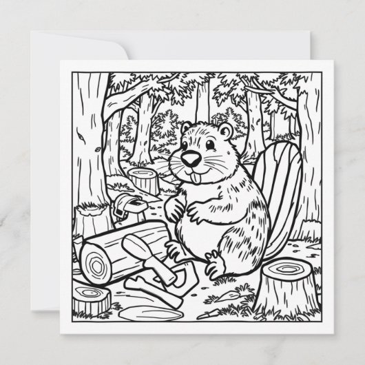 Ein Niedlicher Biber im Wald (Vorderseite)