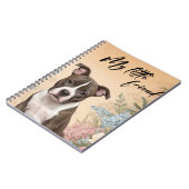 Ein niedlicher brauner Staffordshire Terrier Welpe Notizblock (Linke Seite)