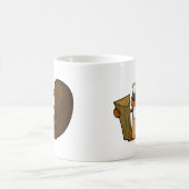 Ein niedlicher Cartoon-Biber-Charakter, der einen Kaffeetasse (Mittel)