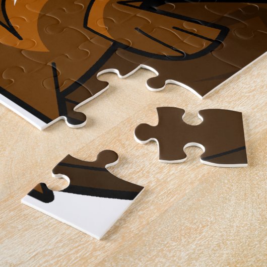 Ein niedlicher Cartoon-Biber-Charakter, der einen Puzzle (Seite)