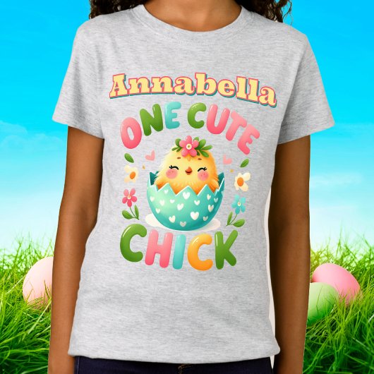 Ein Niedlicher Chick Baby Bird mit Herz und Petale T-Shirt