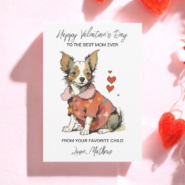ein niedlicher Chihuahua auf einer Valentintagskar Feiertagskarte