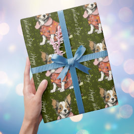 ein niedlicher Chihuahua auf einer Valentintagskar Geschenkpapier