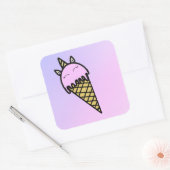 Ein niedlicher Eineis-Eis-Aufkleber Quadratischer Aufkleber (Umschlag)