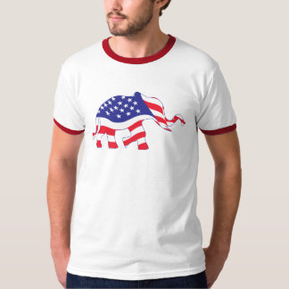 Ein Niedlicher Elefant aus der US-Flagge T-Shirt