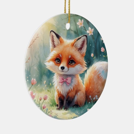 Ein Niedlicher Fuchs Keramik Ornament (Rechts)