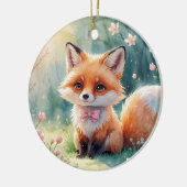 Ein Niedlicher Fuchs Keramik Ornament (Links)