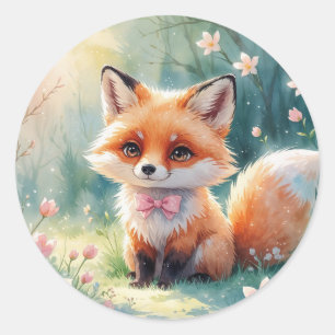 Ein Niedlicher Fuchs Runder Aufkleber