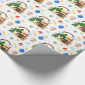 Ein niedlicher Fuchs und Hase im Wald Geschenkpapier (Ecke)