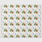 Ein niedlicher Fuchs und Hase im Wald Geschenkpapier (Flach)