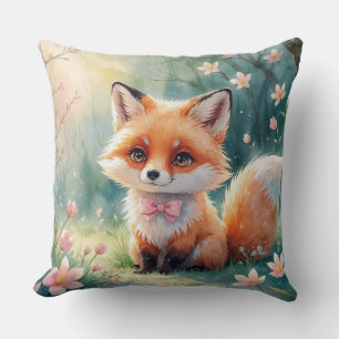 Ein Niedlicher Fuchs und rosa Bug Kissen