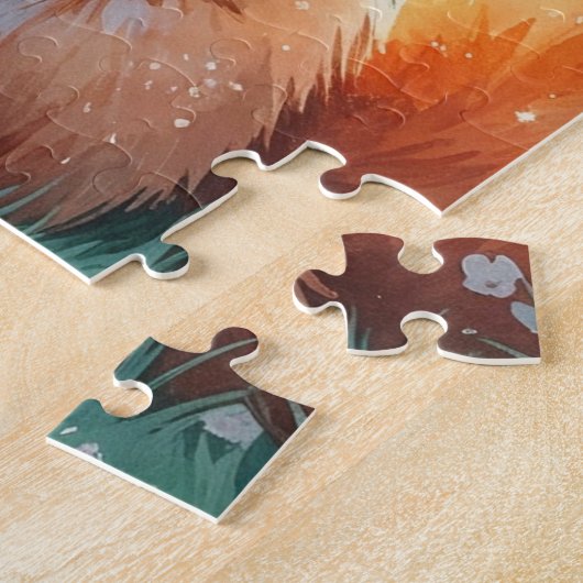 Ein Niedlicher Fuchs und rosa Bug Puzzle (Seite)