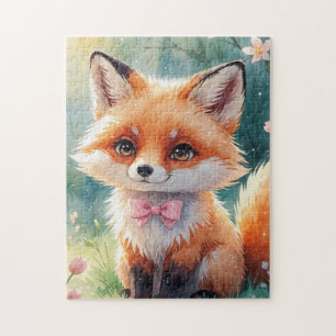 Ein Niedlicher Fuchs und rosa Bug Puzzle