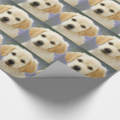 Ein niedlicher goldener Retriever, der Malerei Geschenkpapier (Ecke)