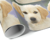 Ein niedlicher goldener Retriever, der Malerei Geschenkpapier (Rolleneckpunkt)
